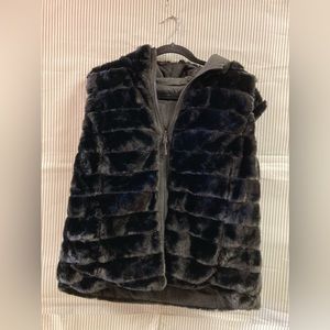 Reversible Faux-fur Hooded Vest
